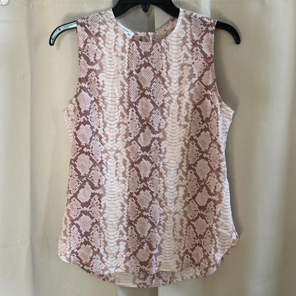 Equipment Femme Women Top Size XS Purple Pink 100% Silk Fairy Snake Print 16952x